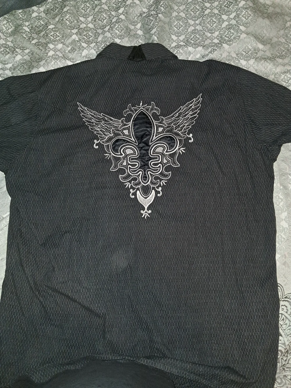 Vintage Panhandle Slim Wear Embroidered Pearl Snap Button Up w. Decorative Shirt